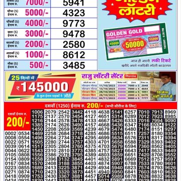 Ganeshlaxmi Vaibhav Ravi Weekly lottery Result, 5 pm, 7 Jan 2024 – Balaji  Marketing Nagpur Lottery Result